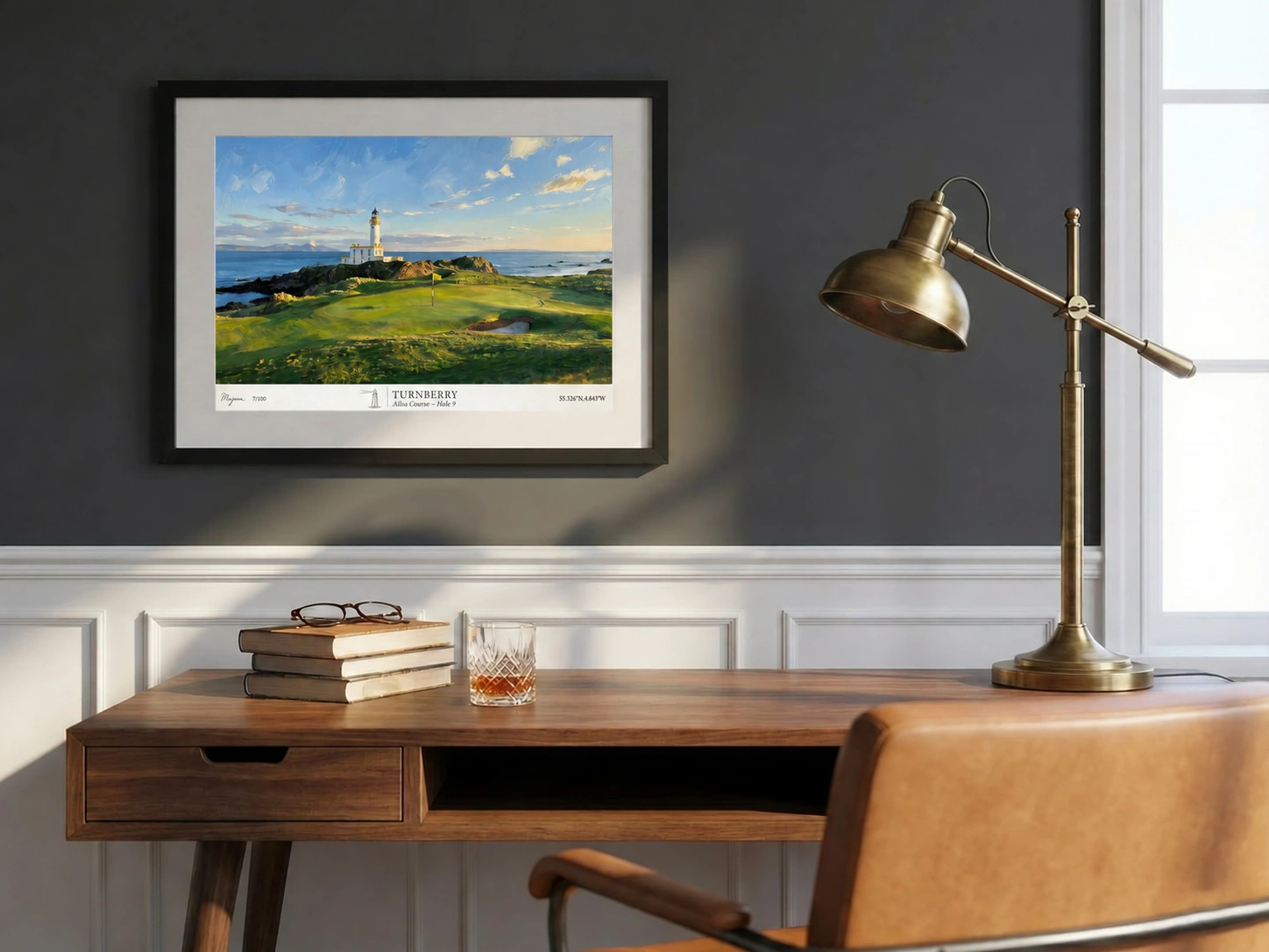 Turnberry Ailsa Course Hole 9 shown in a room